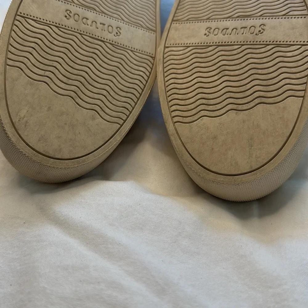 Leather soludos 9.5 cream slide sneaker espadrilles - Picture 9 of 11